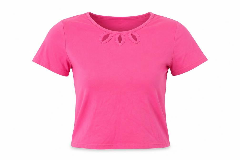 Womens UK Size M Isle Pink Basic T-Shirt