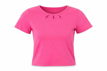 Womens UK Size M Isle Pink Basic T-Shirt