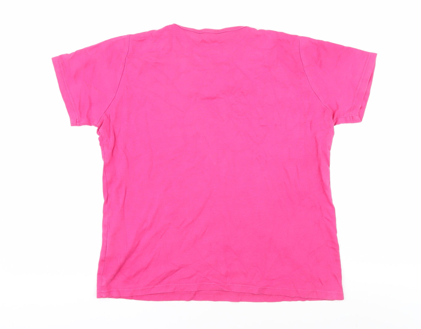 Womens UK Size M Isle Pink Basic T-Shirt