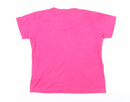 Womens UK Size M Isle Pink Basic T-Shirt