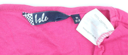 Womens UK Size M Isle Pink Basic T-Shirt