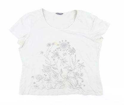 Womens UK Size 18 Hawkshead Ivory  T-Shirt