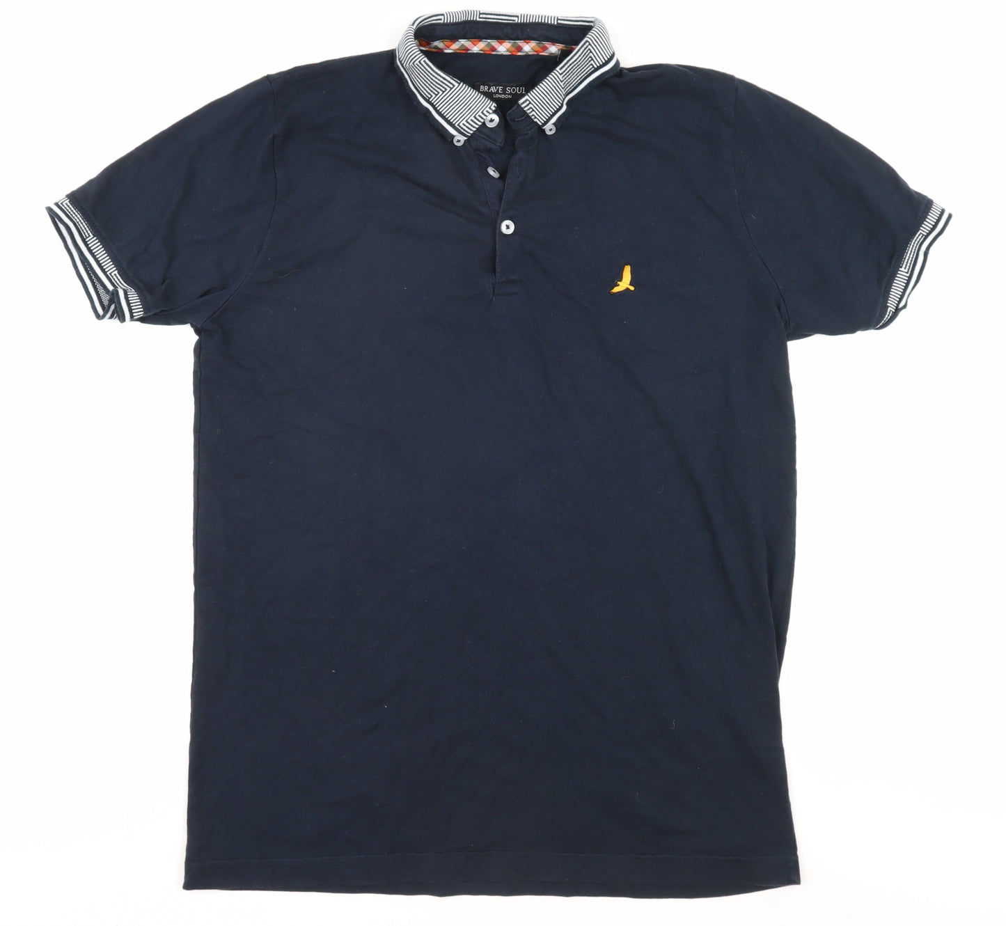 Brave Soul Men's Blue Polo Shirt Size L