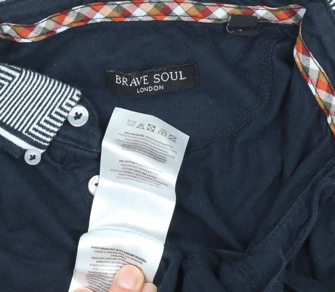 Brave Soul Men's Blue Polo Shirt Size L