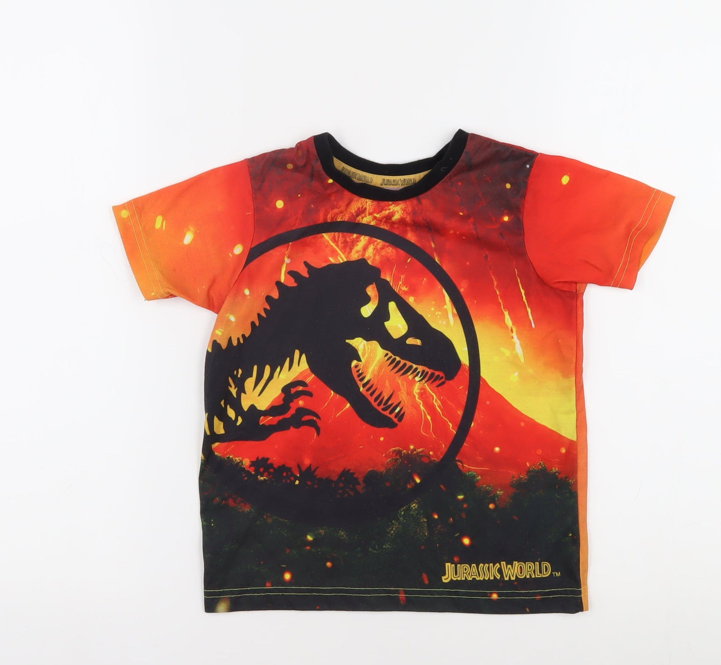 Boys Jurassic World Orange Dinosaur T-Shirt 3-4 Years