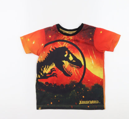 Boys Jurassic World Orange Dinosaur T-Shirt 3-4 Years