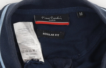 Pierre Cardin Men's Medium Blue Colourblock Polo Shirt