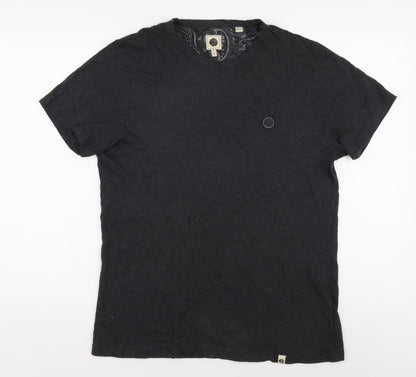 Pretty Green Men's Black M Solid Crew Neck T-Shirt