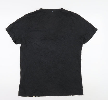 Pretty Green Men's Black M Solid Crew Neck T-Shirt