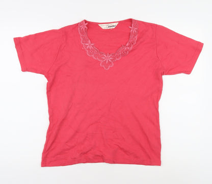 Womens UK Size 10-12 Honor Millburn Pink Basic T-Shirt
