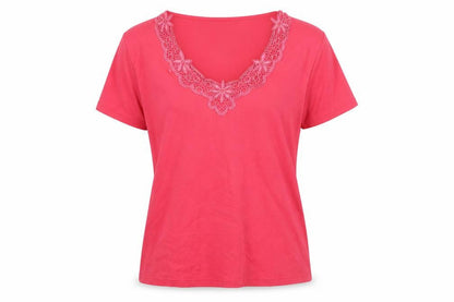 Womens UK Size 10-12 Honor Millburn Pink Basic T-Shirt