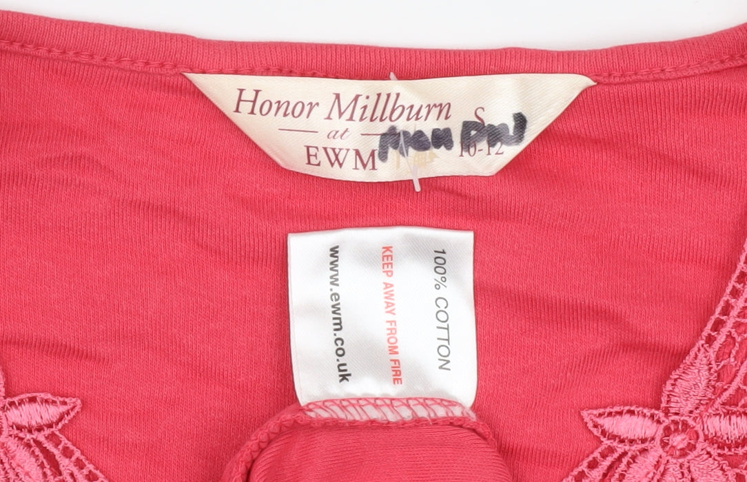 Womens UK Size 10-12 Honor Millburn Pink Basic T-Shirt