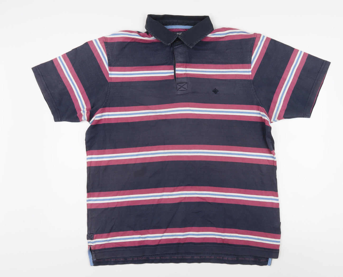 Maine New England Men's Multicoloured Striped Polo L