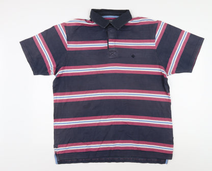 Maine New England Men's Multicoloured Striped Polo L