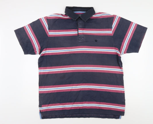 Maine New England Men's Multicoloured Striped Polo L