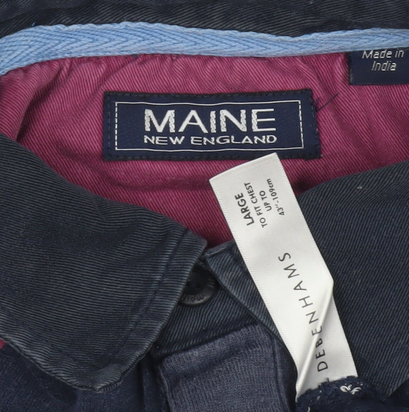 Maine New England Men's Multicoloured Striped Polo L