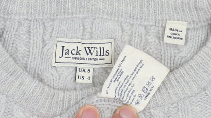 Jack Wills Women's Grey Pullover Jumper Size 8