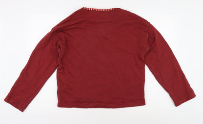 Hush Women's Red V-Neck Long Sleeve T-Shirt XS