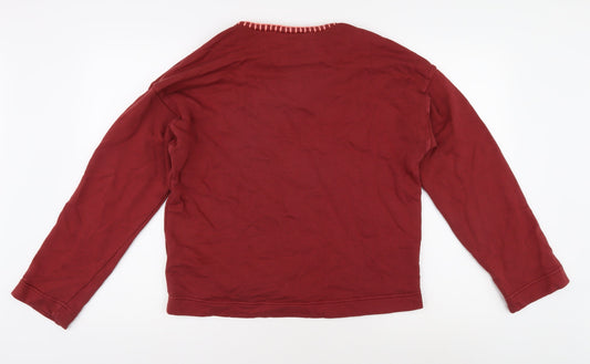 Hush Women's Red V-Neck Long Sleeve T-Shirt XS