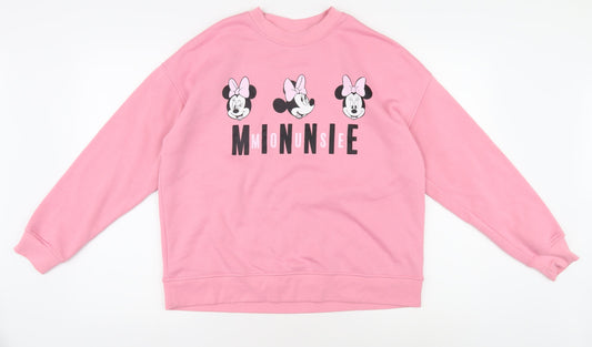 Womens UK Size 10/12 Disney Pink Pullover Sweatshirt