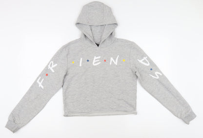 Friends Grey Unisex Kids Hoodie 14 Years - Logo Graphic Print