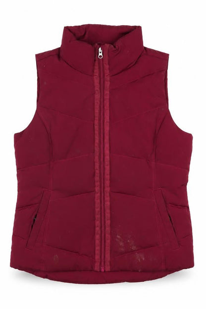 Womens UK Size M Lands' End Red Puffer Jacket