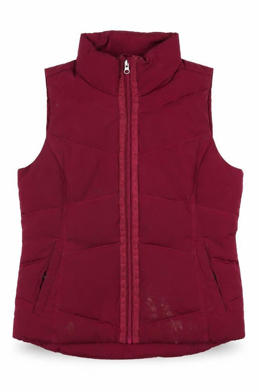 Womens UK Size M Lands' End Red Puffer Jacket