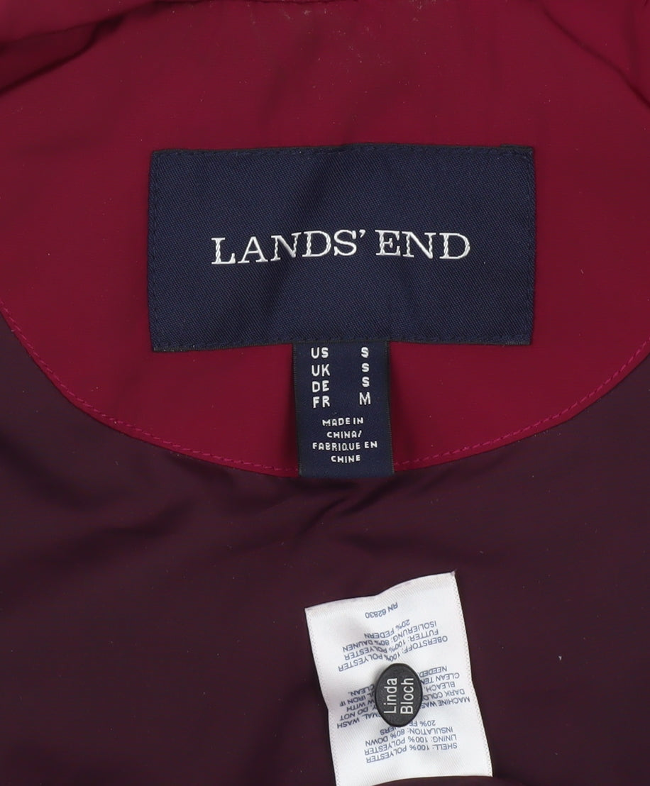 Womens UK Size M Lands' End Red Puffer Jacket