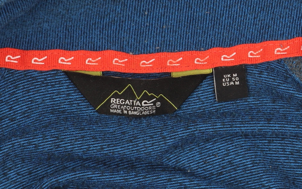 Mens UK Size M Regatta Blue 1/4 Zip Sweatshirt