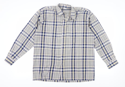 Damart Unisex Multicoloured Plaid Button-Up Shirt - Size 14