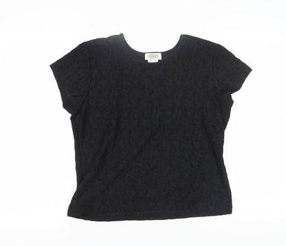 Womens UK Size L Talbots Black Jersey T-Shirt