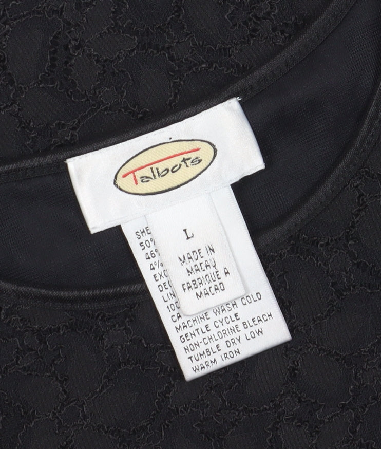 Womens UK Size L Talbots Black Jersey T-Shirt