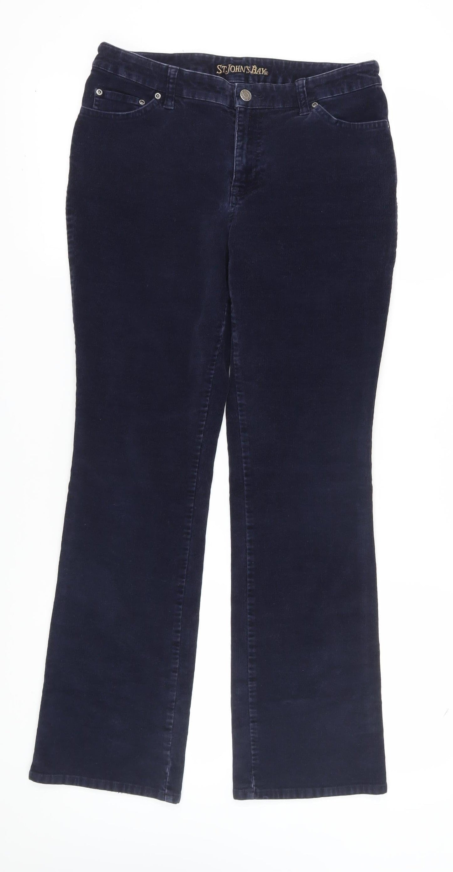St John's Bay Women's Blue Corduroy Bootcut Trousers
