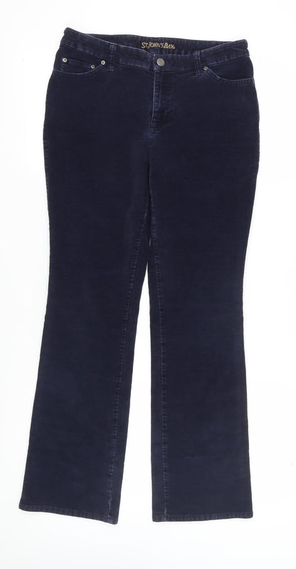 St John's Bay Women's Blue Corduroy Bootcut Trousers