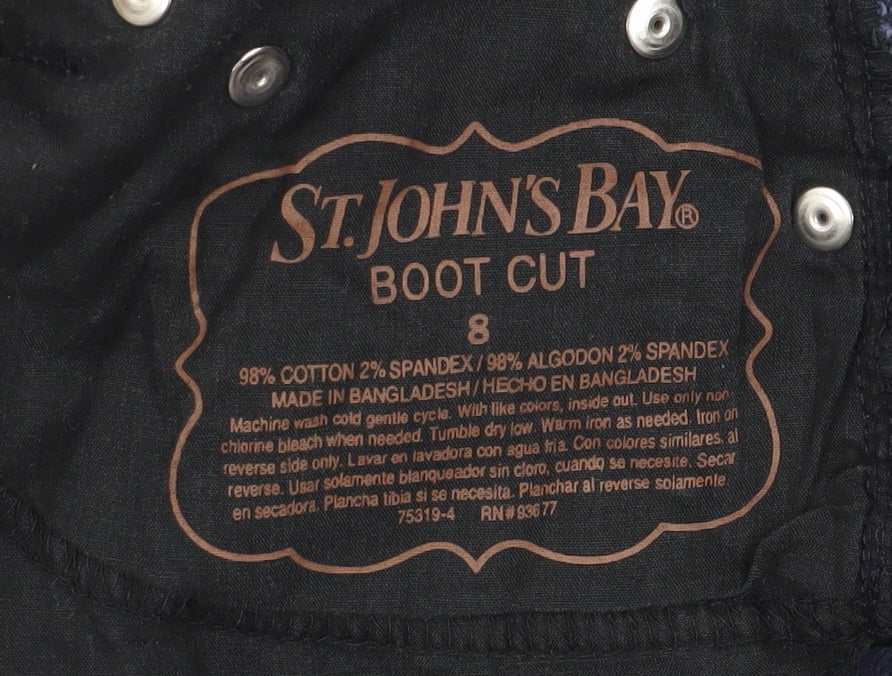St John's Bay Women's Blue Corduroy Bootcut Trousers