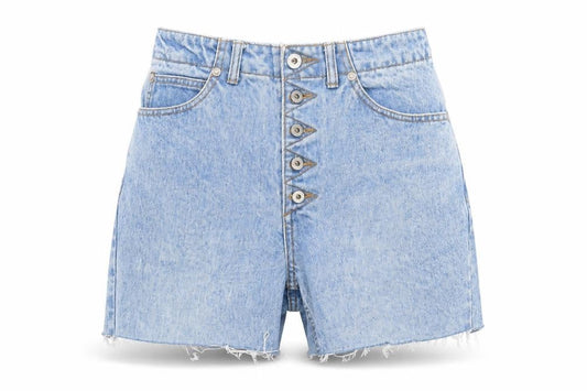 Colours Women's Blue Cut-Off Denim Shorts - Size S
