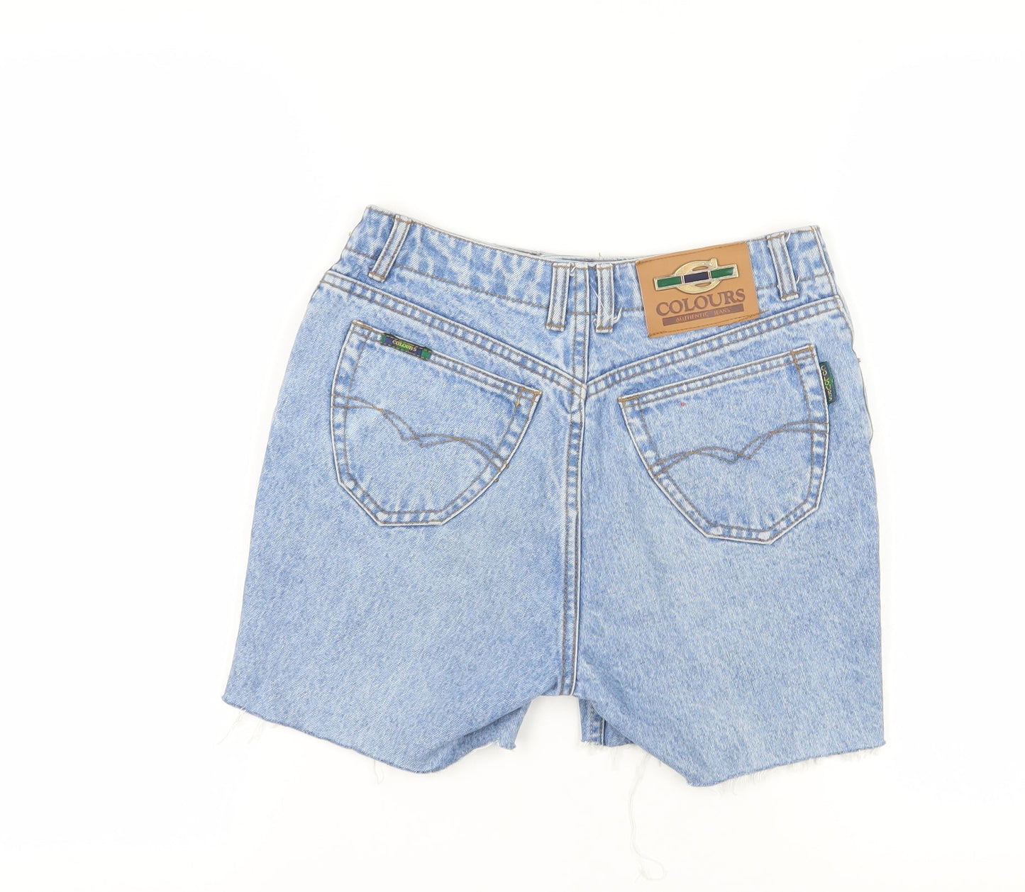 Colours Women's Blue Cut-Off Denim Shorts - Size S