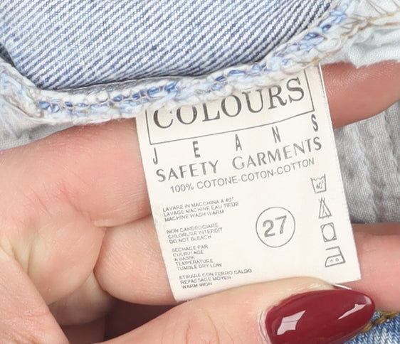 Colours Women's Blue Cut-Off Denim Shorts - Size S