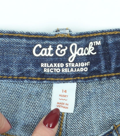 Cat & Jack Teen Blue Denim Cut-Off Shorts Size 14 Husky