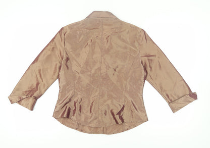 Gilani Women's Brown Button-Up Blouse Size 10