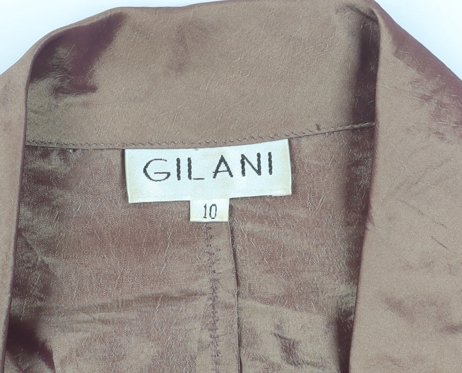 Gilani Women's Brown Button-Up Blouse Size 10