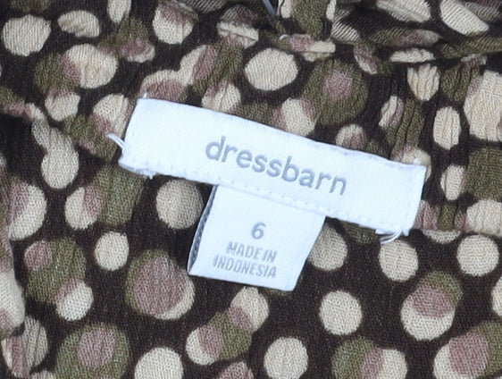 Dressbarn Women's Brown Polka Dot A-Line Midi Dress