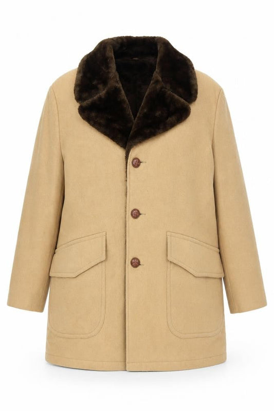 Bonds Women's Beige Wool Blend Overcoat, Size 14
