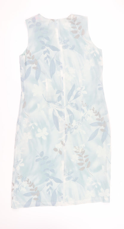 Josephine Chaus Women's Blue Floral Shift Dress 14