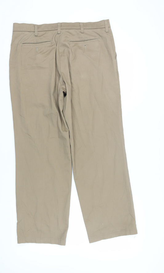 Lee Men's Beige Chino Trousers, Straight Fit, Size L