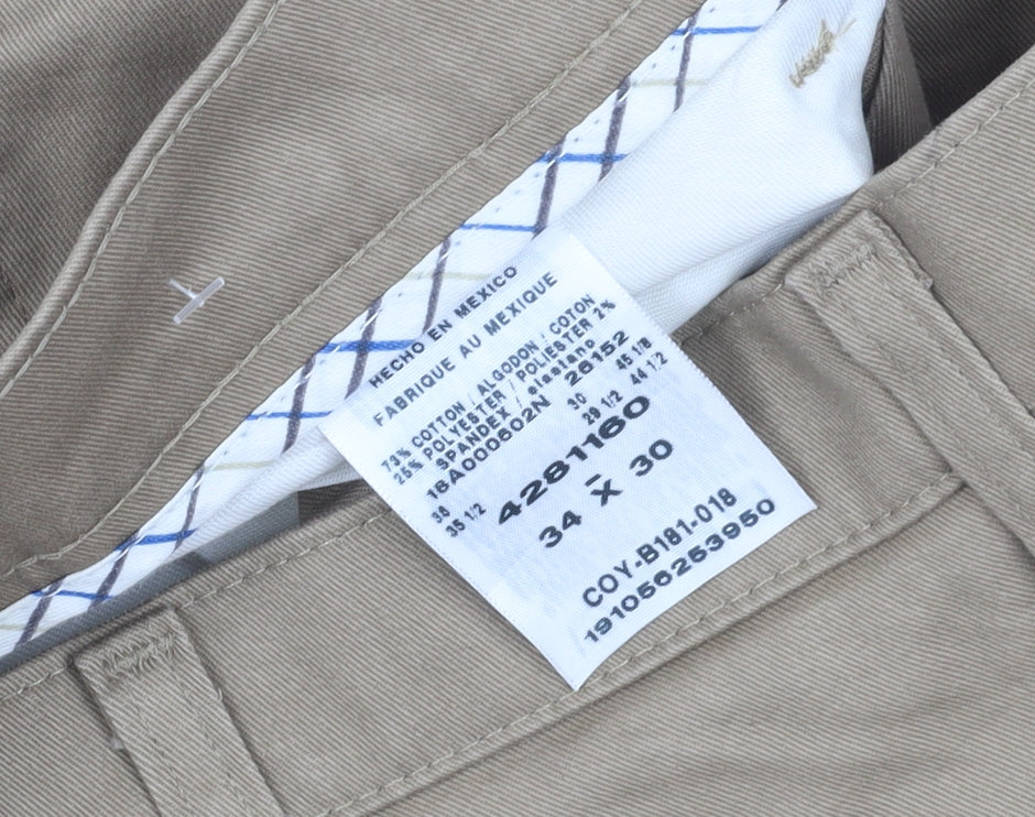 Lee Men's Beige Chino Trousers, Straight Fit, Size L