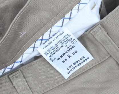 Lee Men's Beige Chino Trousers, Straight Fit, Size L