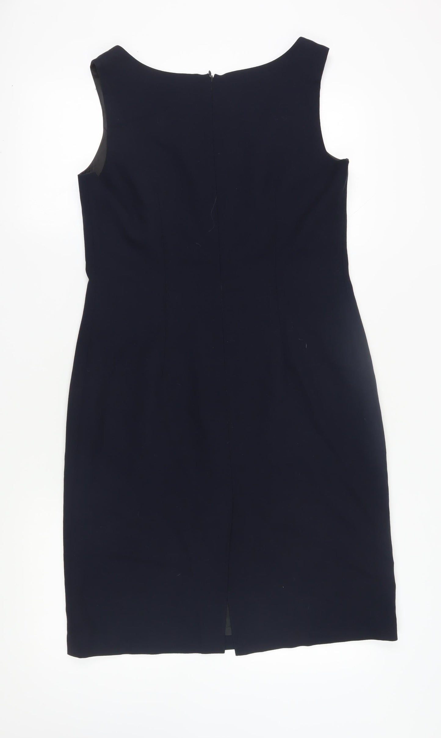 D'Oraz Women's Black Wool Sheath Dress Size 10