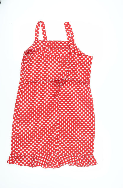 Tickets Women's Red Polka Dot Sleeveless Slip Dress