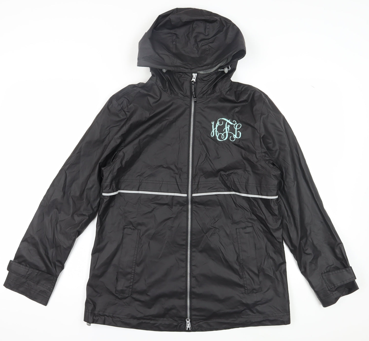 Unisex Adults UK Size M Charles River Apparel Black Rain Coat